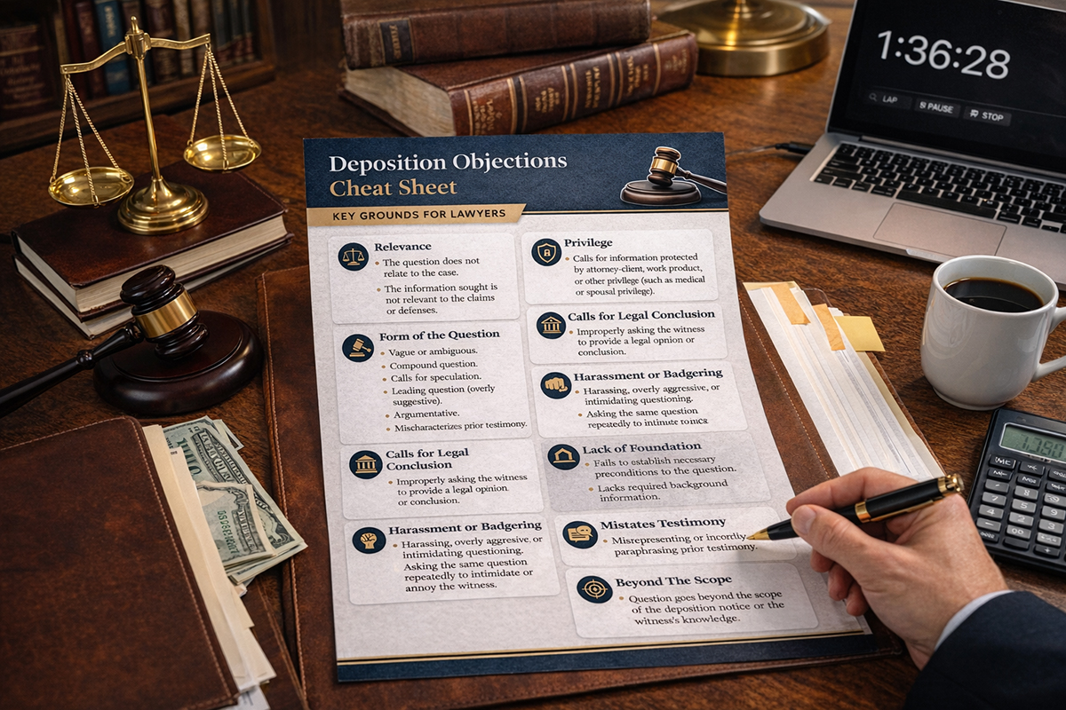 Deposition Objections Cheat Sheet: Key Grounds for Lawyers